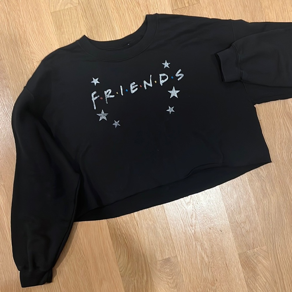Friends Oversized Sweatshirt Cropped Large